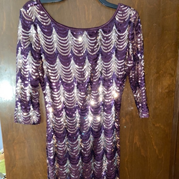 Purple Sequin Dress - Picture 2 of 7